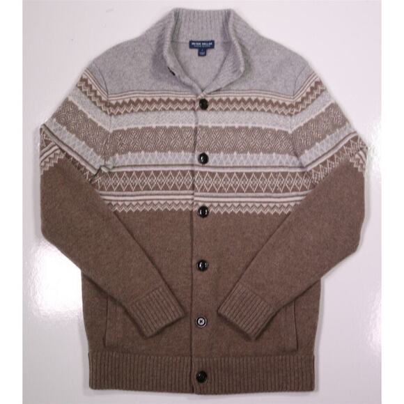 Peter Millar $650 Crown Crafted Jute Brunhall Full Button Fairisle Cardigan~ S - Picture 2 of 7